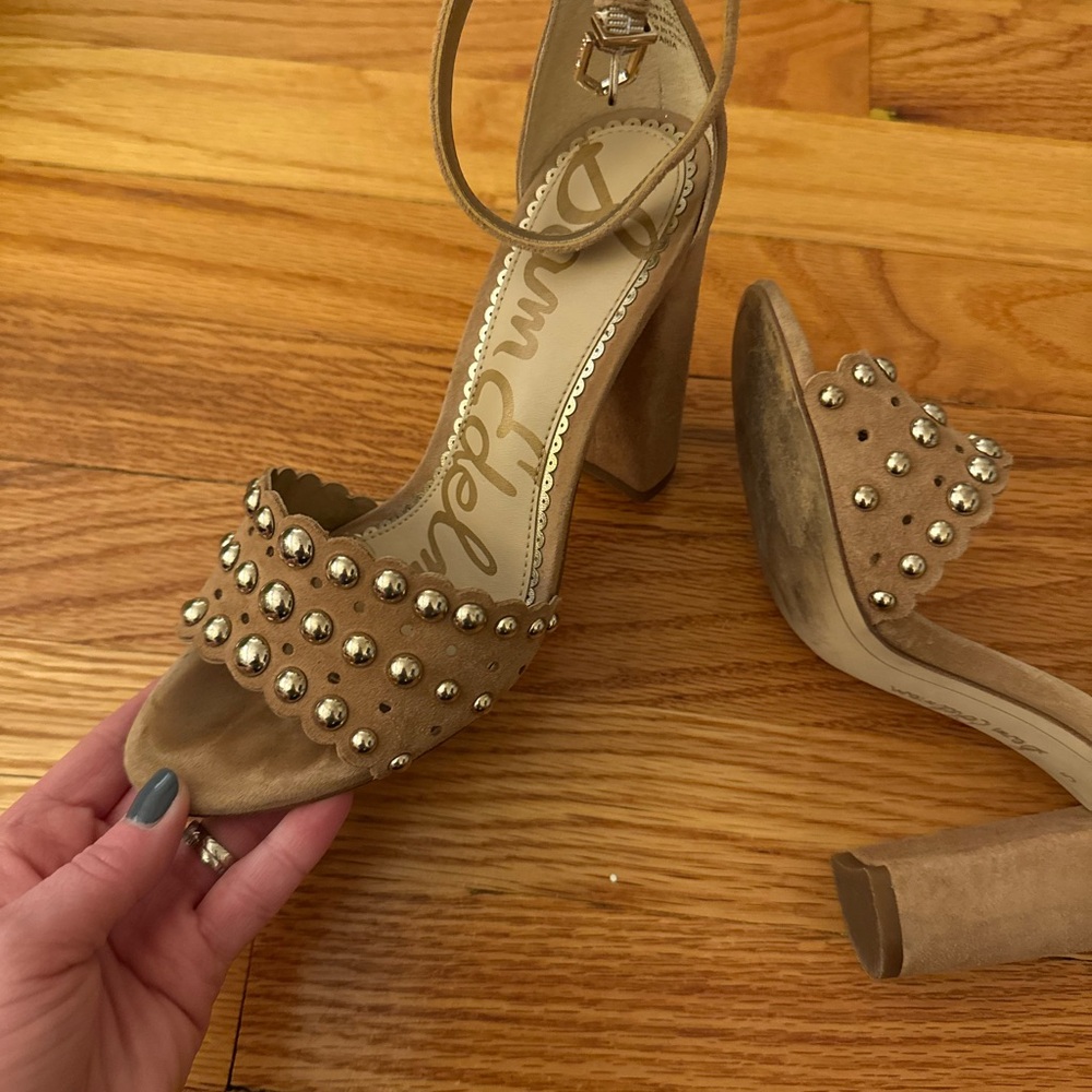 Sam Edelman Tan Studded Heels